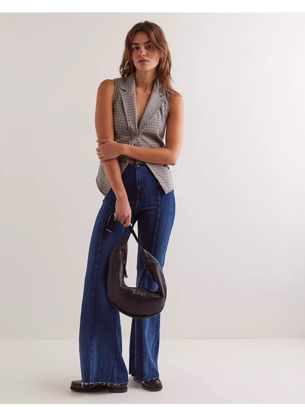 We The Free High-Rise Wide-Leg Jeans in Deep Blue Denim